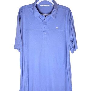 Travis Mathew Men's Short Sleeve Pique Knit Golf Polo Shirt‎ Blue XL